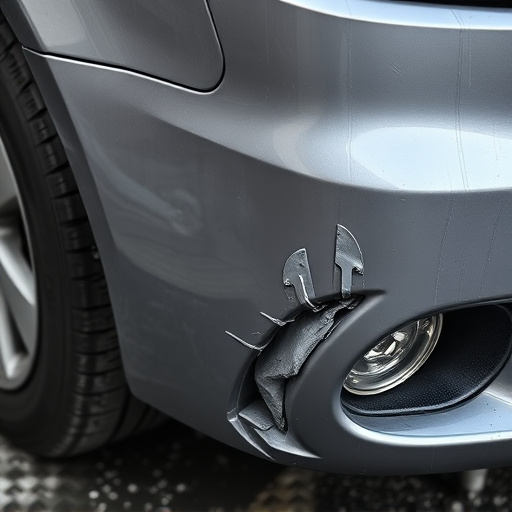 damaged car bumper