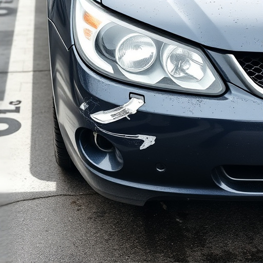 damaged car bumper