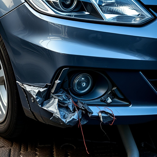 damaged car bumper