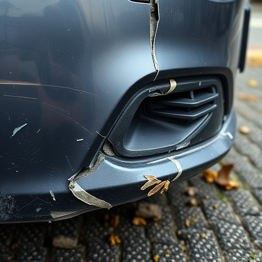 damaged car bumper