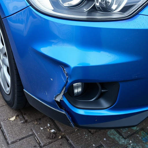 damaged car bumper