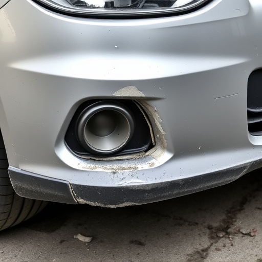 damaged car bumper