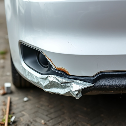 damaged car bumper