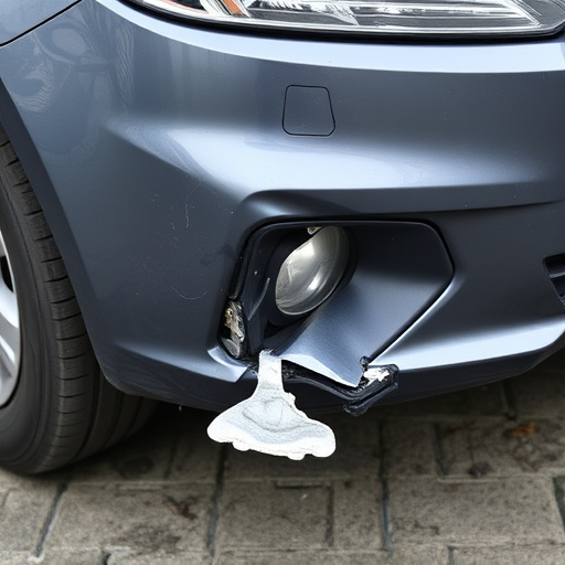 damaged car bumper