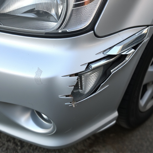 damaged car bumper