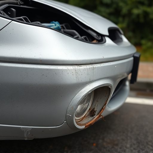 damaged car bumper
