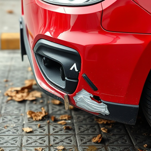 damaged car bumper