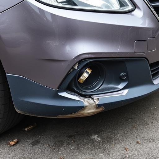 damaged car bumper