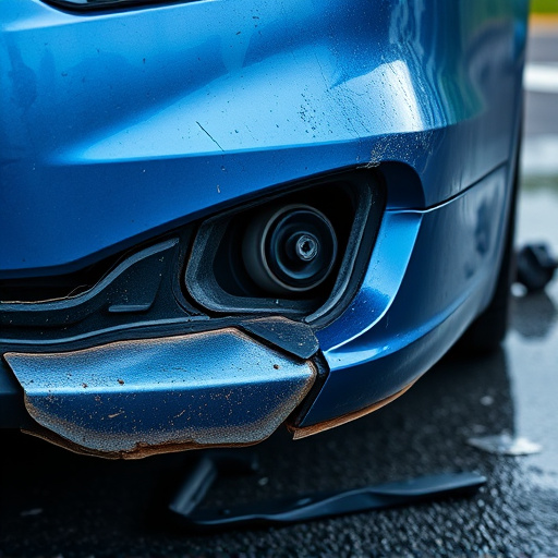 damaged car bumper