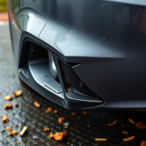 damaged car bumper