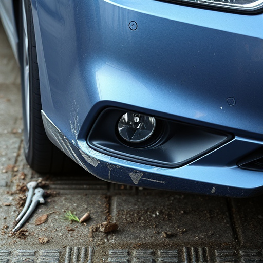 damaged car bumper