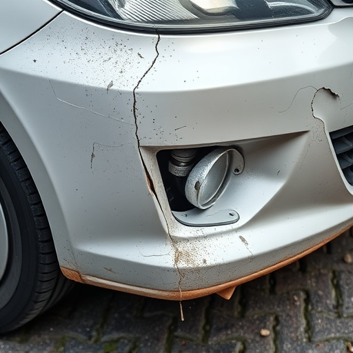 damaged car bumper