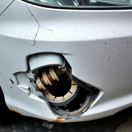 damaged car bumper