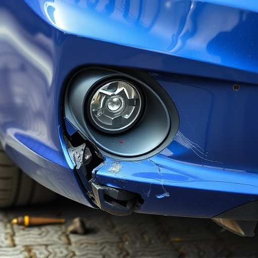 damaged car bumper