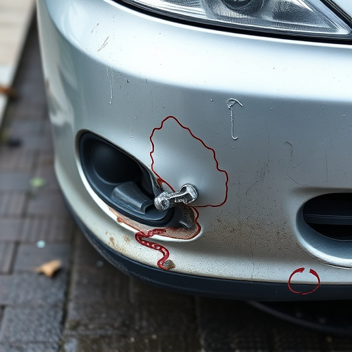 damaged car bumper