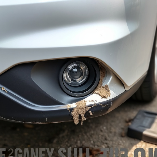 damaged car bumper