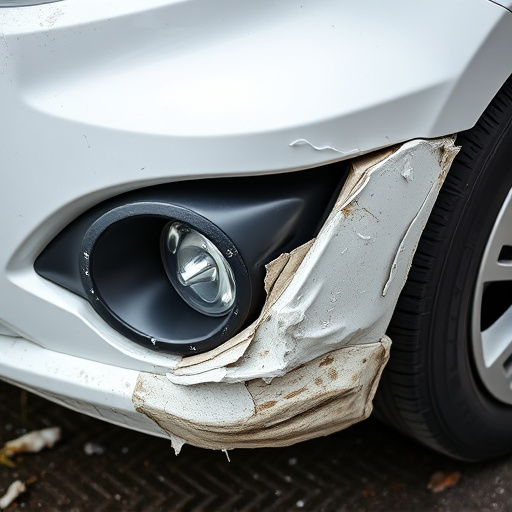 damaged car bumper