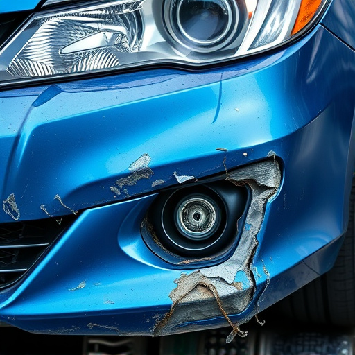 damaged car bumper