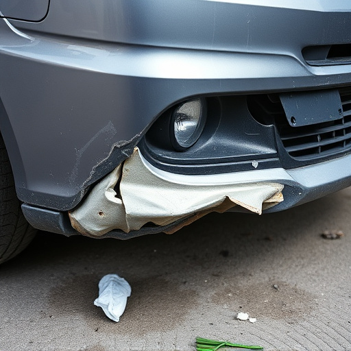 damaged car bumper