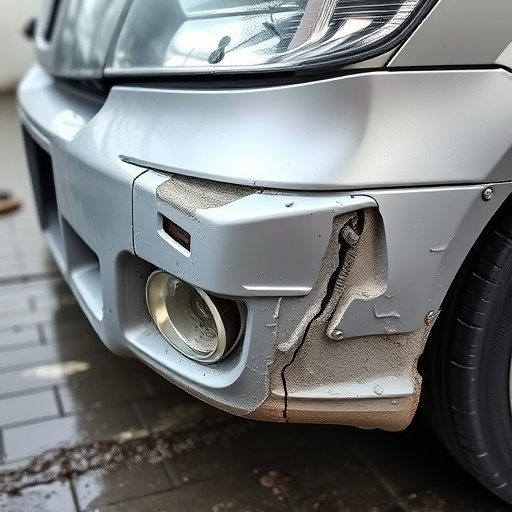 damaged car bumper
