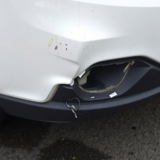 damaged car bumper