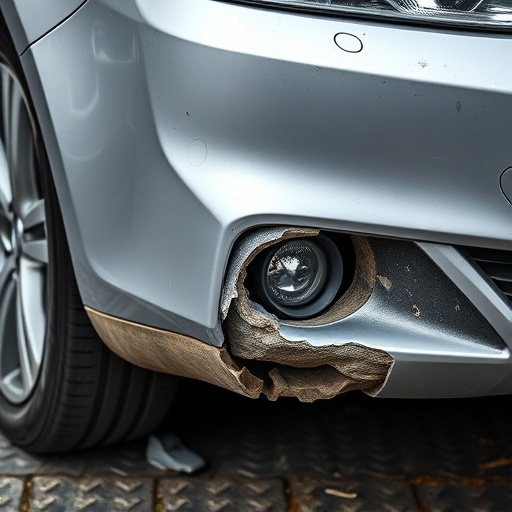 damaged car bumper