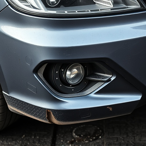 damaged car bumper