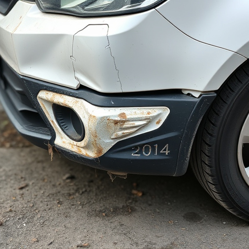 damaged car bumper