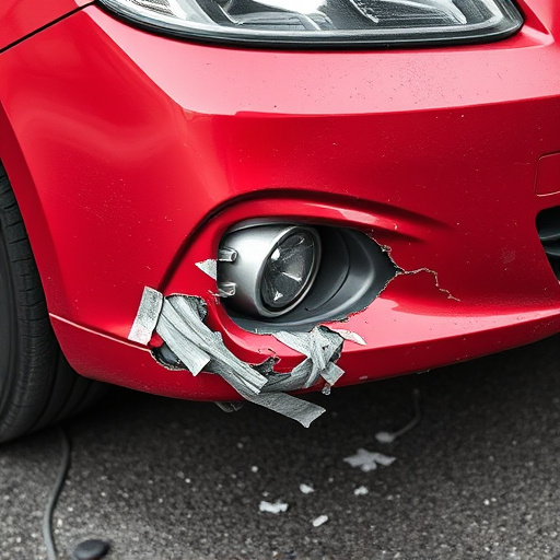 damaged car bumper
