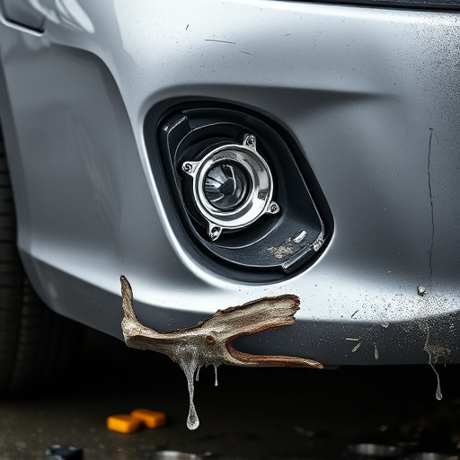 damaged car bumper