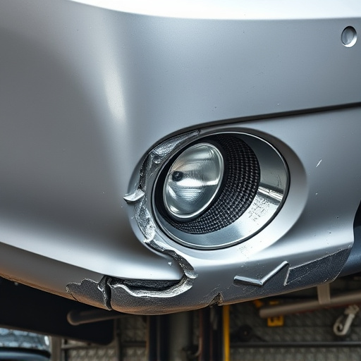 damaged car bumper