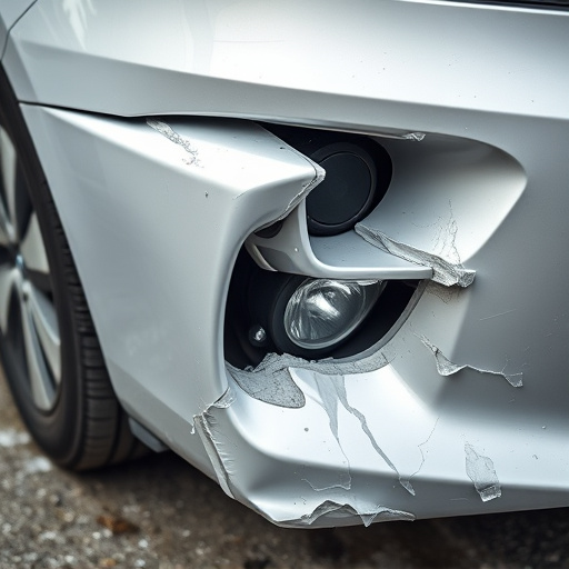 damaged car bumper