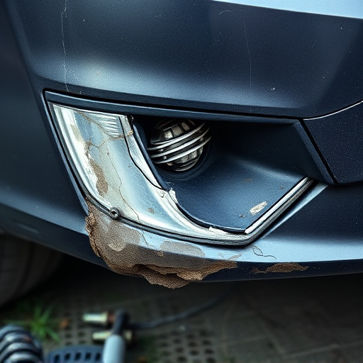 damaged car bumper
