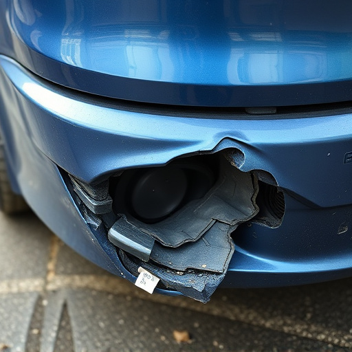 damaged car bumper