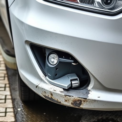 damaged car bumper