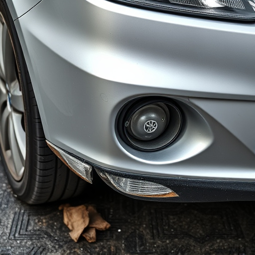 damaged car bumper