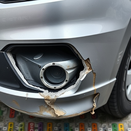 damaged car bumper