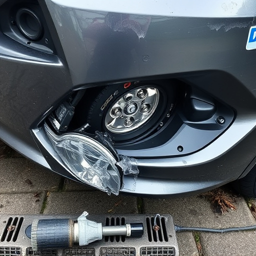 damaged car bumper