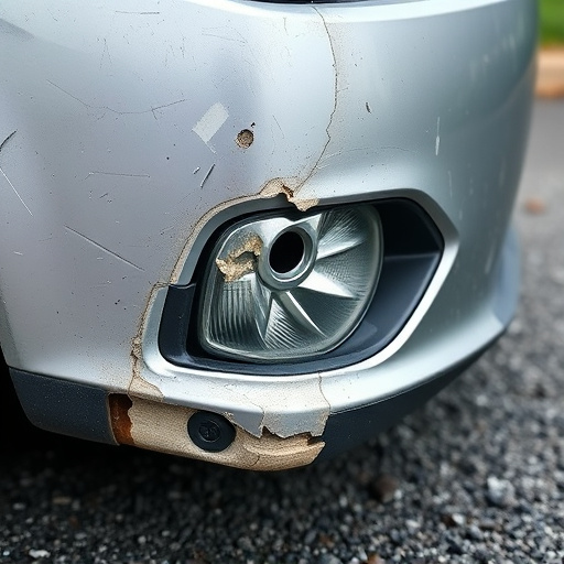 damaged car bumper