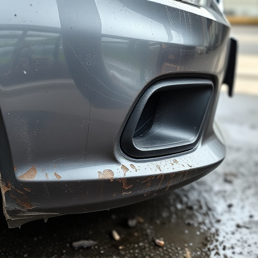 damaged car bumper