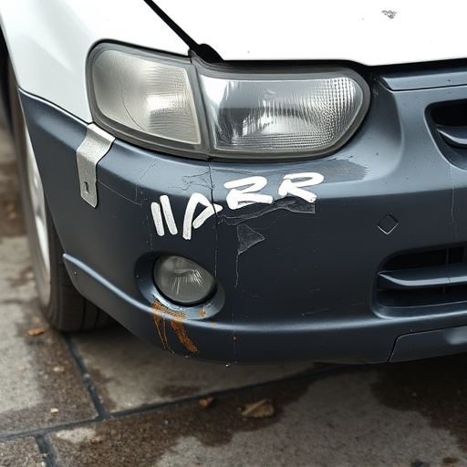 damaged car bumper