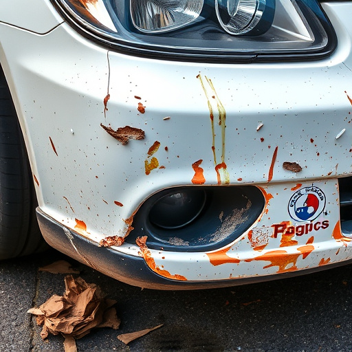 damaged car bumper