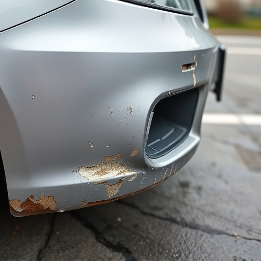 damaged car bumper