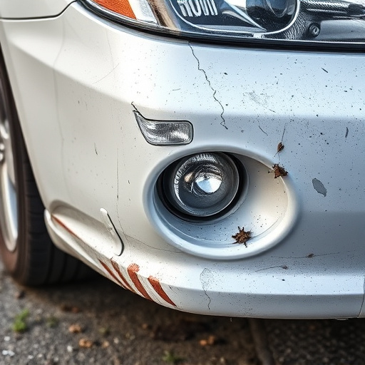 damaged car bumper