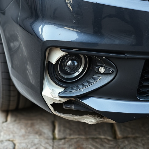 damaged car bumper