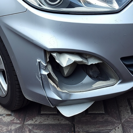 damaged car bumper
