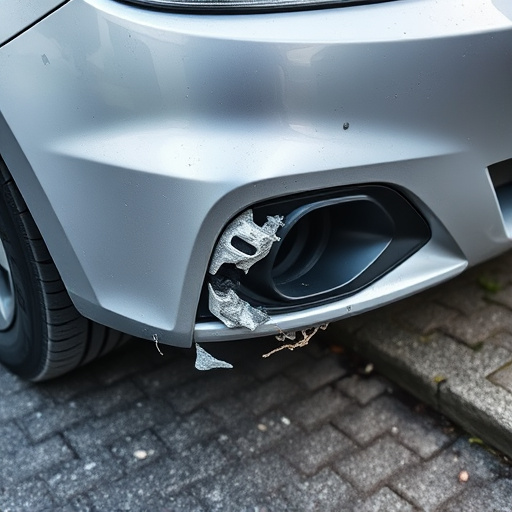 damaged car bumper