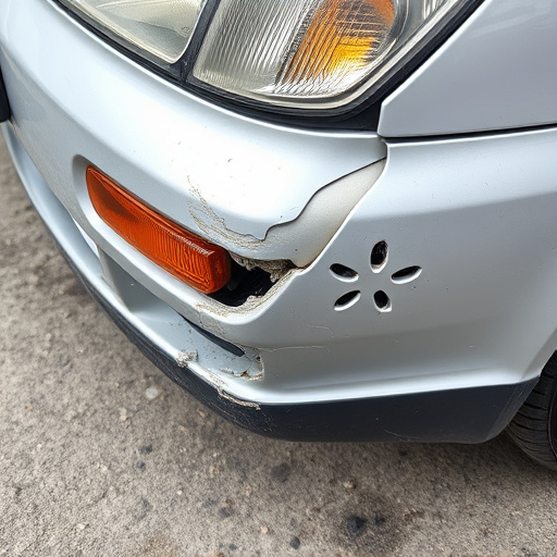 damaged car bumper