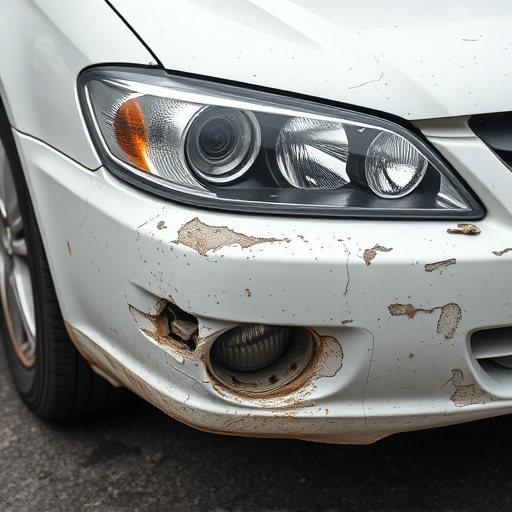 damaged car bumper