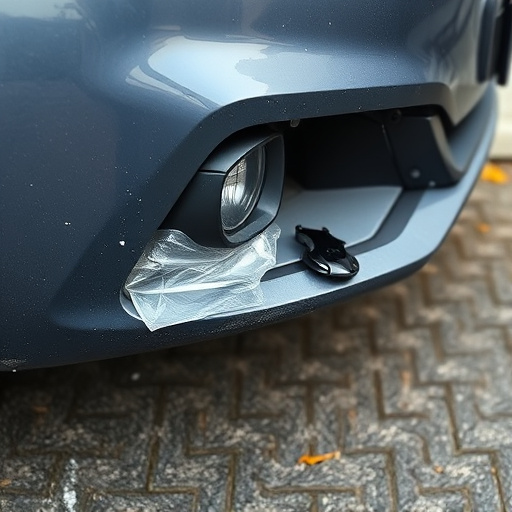 damaged car bumper